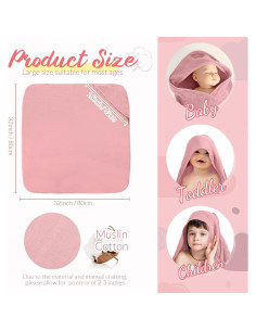 Juego de Toallas de Baño y Paños de Muselina Preboun 6 Pcs 2