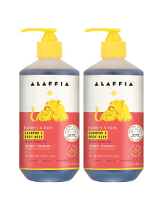 Champú y Gel de Baño Alaffia para Niños Coco Fresa 2x473ml
