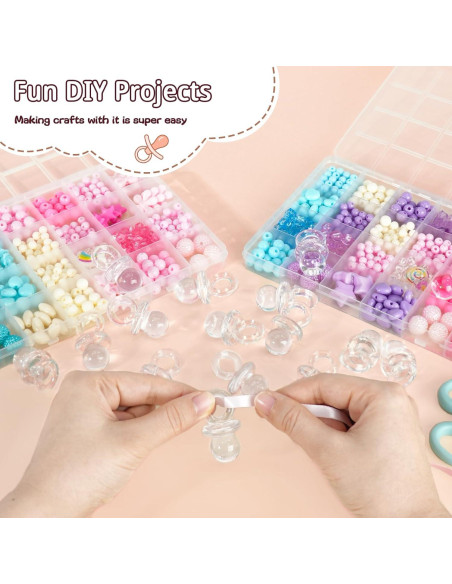 48 Chupetes Acrílicos Transparentes para Baby Shower 4.45 cm