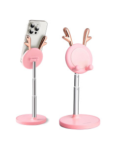 Soporte para Teléfono OATSBASF Ajustable Orejas de Ciervo Rosa