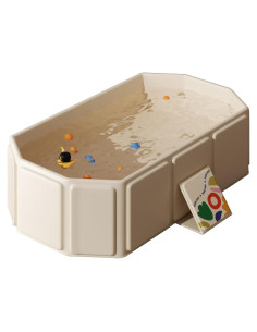 Bañera Plegable IcyByte para Bebés y Niños, Antideslizante, Blanca