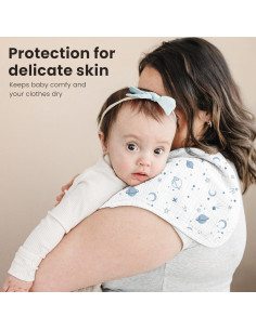 Paños de Eructo para Bebé Konssy - 7 Pack 100% Algodón Suave 2