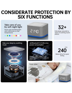 Máquina de Ruido Blanco YOBUY con 32 Sonidos Naturales y Luz Nocturna 2