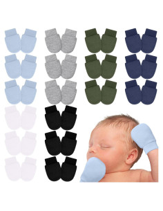 18 Pares de Mitones para Bebés Prematuros Algodón Suave