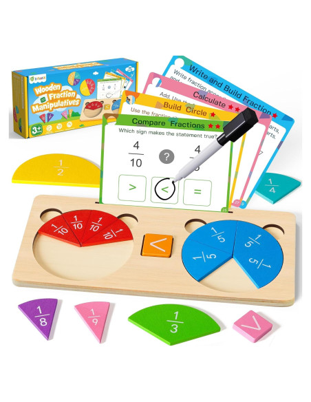 Rompecabezas Educativo de Fracciones D-FantiX de Madera