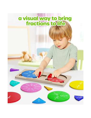 Rompecabezas Educativo de Fracciones D-FantiX de Madera