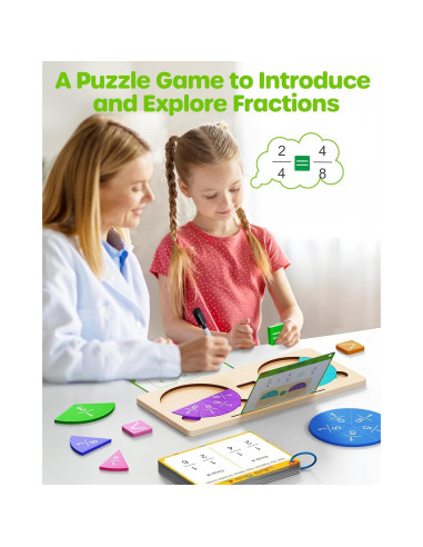 Rompecabezas Educativo de Fracciones D-FantiX de Madera