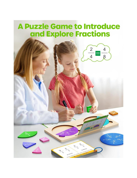 Rompecabezas Educativo de Fracciones D-FantiX de Madera