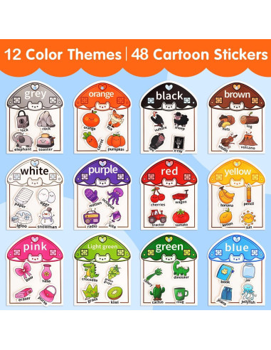 Libro Ocupado Montessori de Colores Muone para Niños 2-4 Años