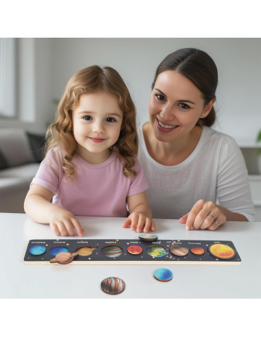 Rompecabezas de Madera Sistema Solar para Niños 3+ WOODENFUN