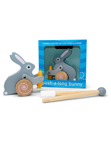 Juguete de empuje de conejo Jack Rabbit Creations - Madera Montessori