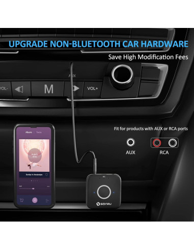 Adaptador Bluetooth 5.3 SONRU Receptor Audio Inalámbrico AUX