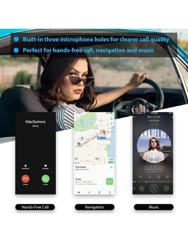 Adaptador Bluetooth 5.3 SONRU Receptor Audio Inalámbrico AUX