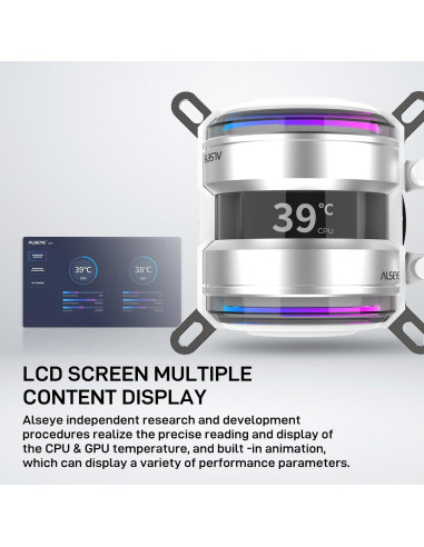 ALSEYE i360 Refrigeración Líquida CPU 360mm ARGB PWM - Blanco