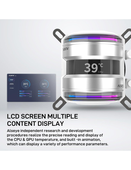 ALSEYE i360 Refrigeración Líquida CPU 360mm ARGB PWM - Blanco