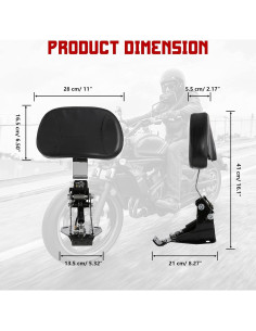 Respaldo Ajustable INNOGLOW para Conductor Harley 2009-2020 2