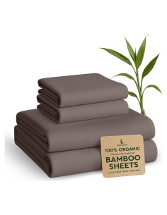 Juego de Sábanas King BAMPURE 100% Viscosa de Bambú - 4 Piezas