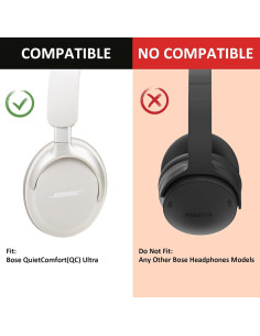 Almohadillas de Reemplazo Earrock para Auriculares Bose QC Ultra - Cuero y Espuma 2