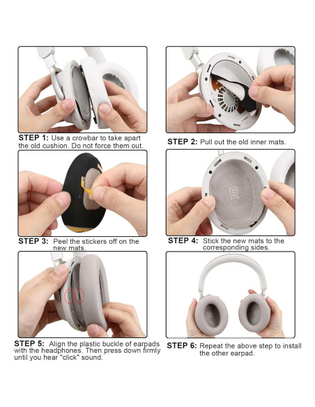 Almohadillas de Reemplazo Earrock para Auriculares Bose QC Ultra - Cuero y Espuma