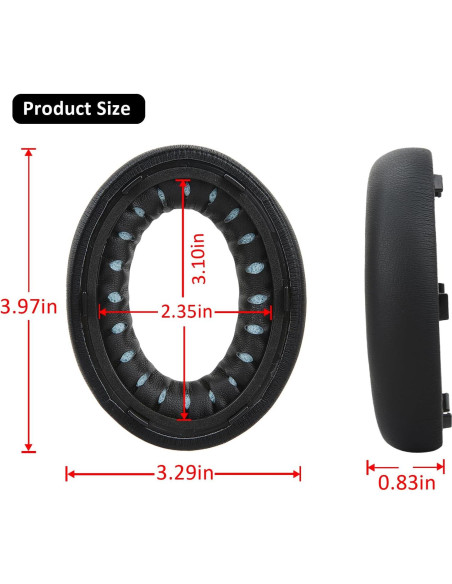 Almohadillas de Reemplazo Earrock para Auriculares Bose QC Ultra - Cuero y Espuma