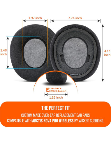 Almohadillas WC StealthZ para Arctis Nova Pro Inalámbrico - Comodidad y Sonido Mejorado