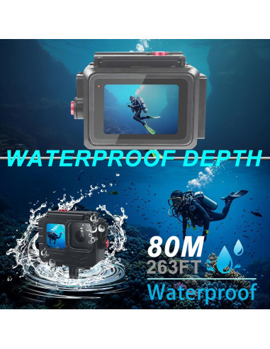 Caja Impermeable SRUIM para Go Pro Hero 13/12/11/10/9 - 80M