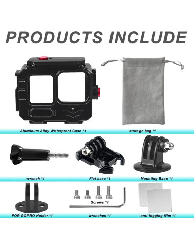 Caja Impermeable SRUIM para Go Pro Hero 13/12/11/10/9 - 80M