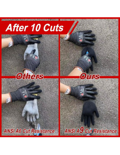 Guantes Resistentes a Cortes ANSI A9 Naranja HPPE Talla L 2