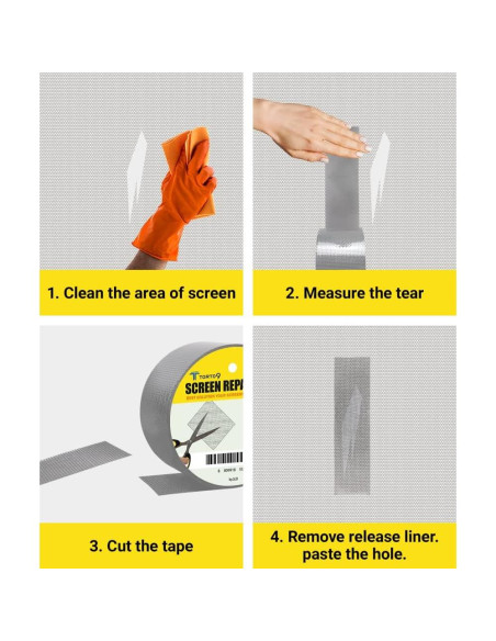 Cinta de Reparación de Pantallas TORTO9 5.08 cm x 1.98 m Gris Cinta de Reparación de Pantallas TORTO9 5.08 cm x 1.98 m Gris