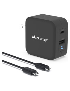 Cargador Rápido USB C 65W Mackertop PD3.0 para MacBook y iPhone
