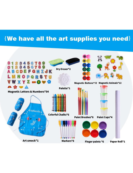 Caballete de arte ajustable SWINSKUAD para niños 2-en-1