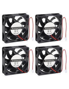 4 Ventiladores Silenciosos AITIAO 6010 12V 60x60x10mm