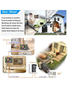 Intercomunicador de Video AMOCAM 7" HD con Timbre y Desbloqueo 2