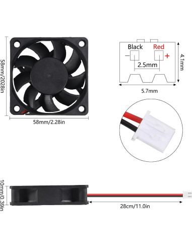 4 Ventiladores Silenciosos AITIAO 6010 12V 60x60x10mm