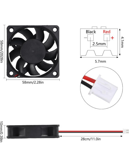 4 Ventiladores Silenciosos AITIAO 6010 12V 60x60x10mm