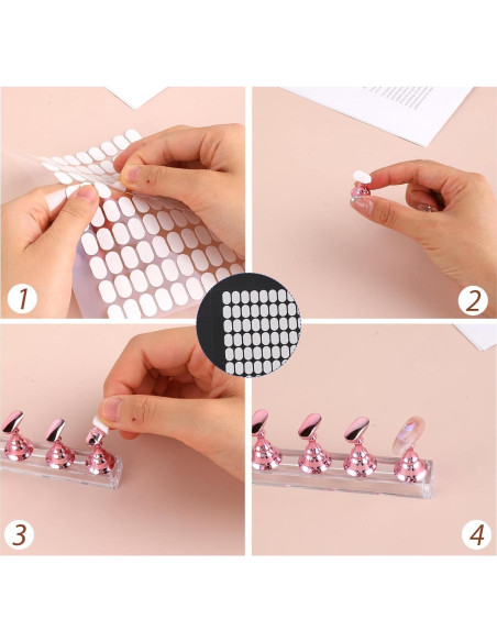 Cinta Adhesiva Doble Cara Trinkrittey 600 Pcs para Uñas