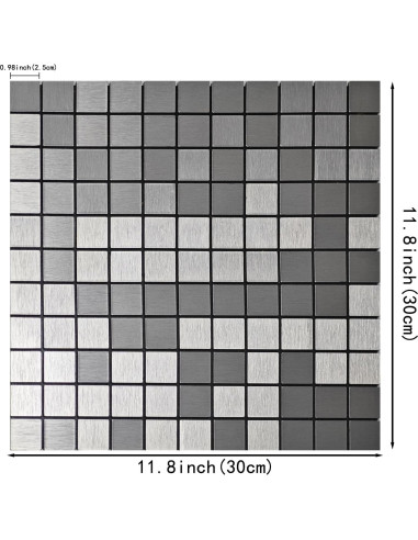 10 Calcomanías de Pared Autoadhesivas Sanyeskkiy Plata 30x30cm