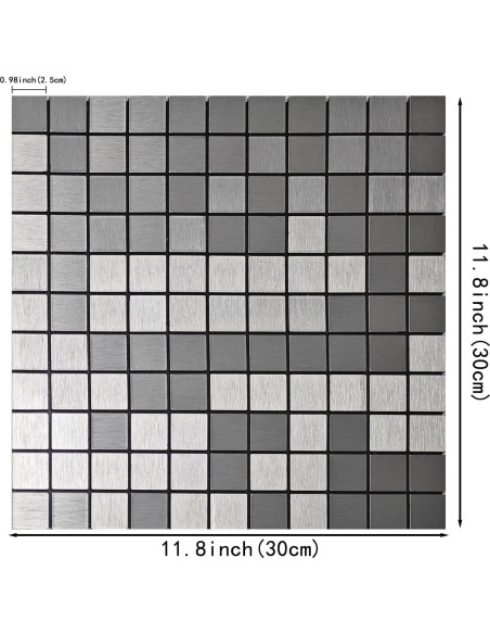 10 Calcomanías de Pared Autoadhesivas Sanyeskkiy Plata 30x30cm