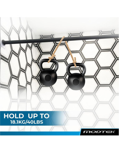 Soporte para barra de cortina de ducha Modtek M1768 - 4 piezas, transparente, sin perforación