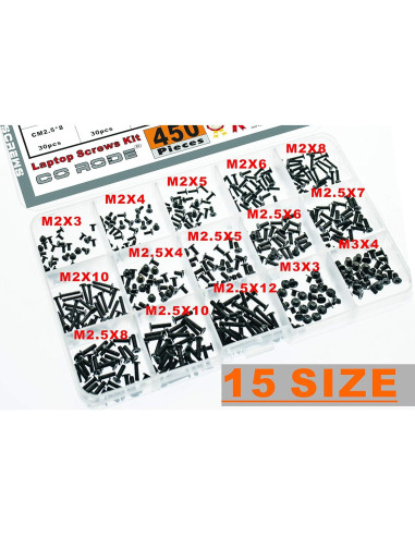 Kit de Tornillos para Laptop CO-RODE 450Pcs M2 M2.5 M3