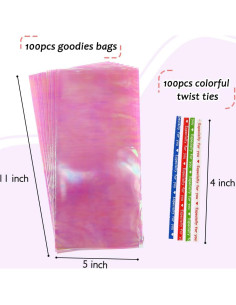 Bolsas Iridiscentes JOINDO 100PCS 12.7x27.9 cm con Cierres 2