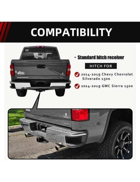 Receptor de Enganche de 2" GNG para Chevy Silverado 2014-2019