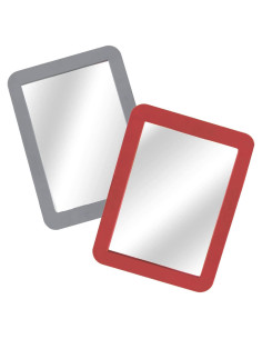 Espejo Magnético Vermo - Paquete de 2 - 12.7 x 17.8 cm - Rojo y Gris