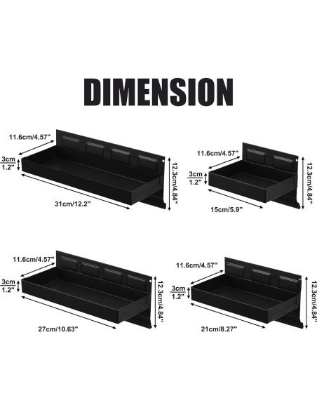 Juego de 4 Bandejas Magnéticas Mayouko para Herramientas 15-30 cm