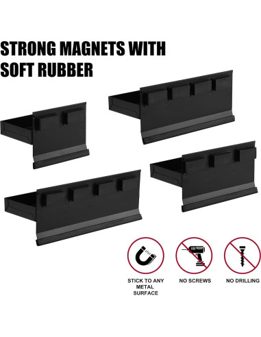 Juego de 4 Bandejas Magnéticas Mayouko para Herramientas 15-30 cm