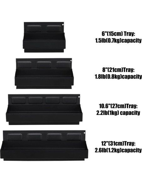 Juego de 4 Bandejas Magnéticas Mayouko para Herramientas 15-30 cm