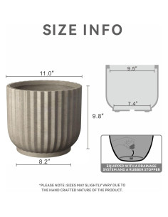 Maceta Redonda Kante de Concreto 28 cm con Drenaje 2