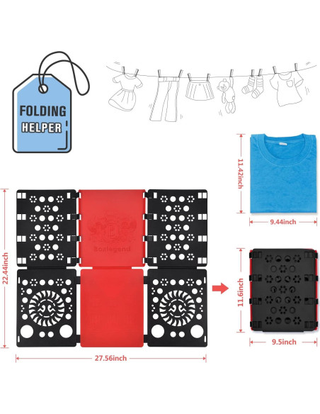 Tablero de Doblado de Ropa BoxLegend V3, Plegable, 70x57cm