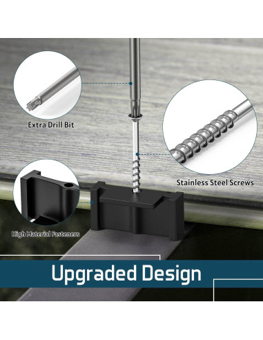 500 Sujetadores Ocultos Buzzlett para Decks con Tornillos de Acero Inoxidable