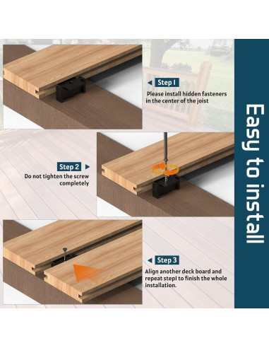 500 Sujetadores Ocultos Buzzlett para Decks con Tornillos de Acero Inoxidable